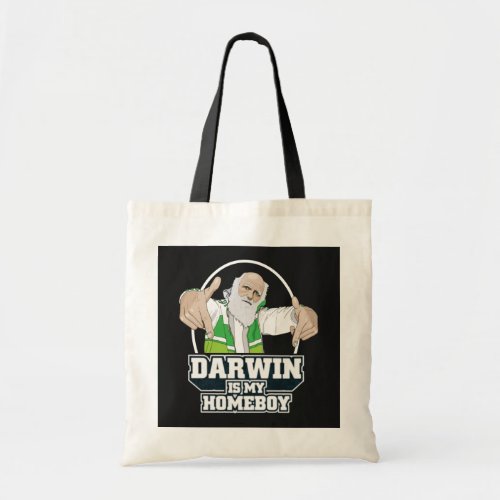 Darwin Is My Homeboy Full Color Tote Bag