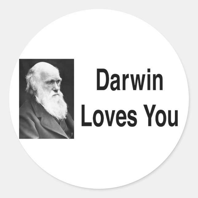 Darwin Loves You 2 Classic Round Sticker (Front)