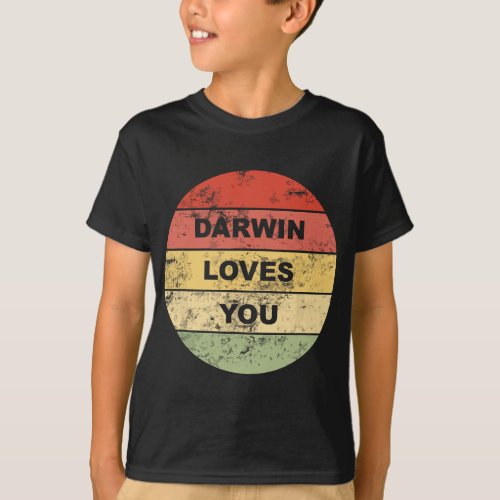 Darwin Loves You Atheist Pro Science Non Religious T_Shirt