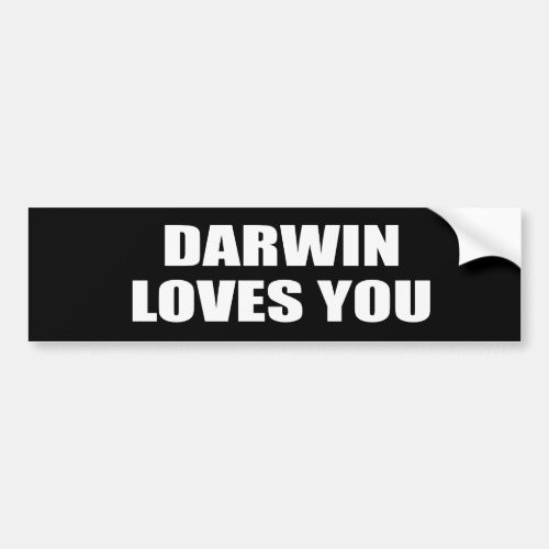 Darwin loves you bumper sticker