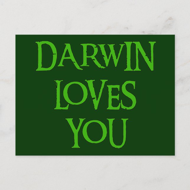 Darwin Loves You Postcard (Front)