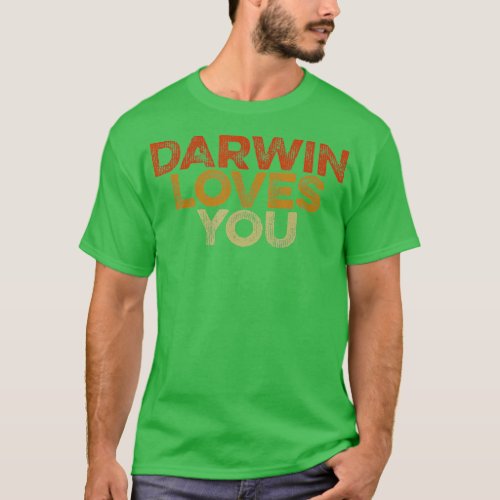 Darwin Loves You Vintage Pro Science Versus Religi T_Shirt