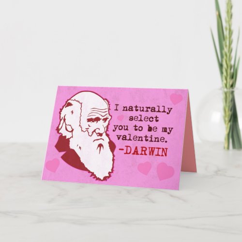 Darwin Naturally Select You Valen Holiday Card