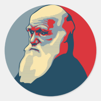 Darwin, no text classic round sticker