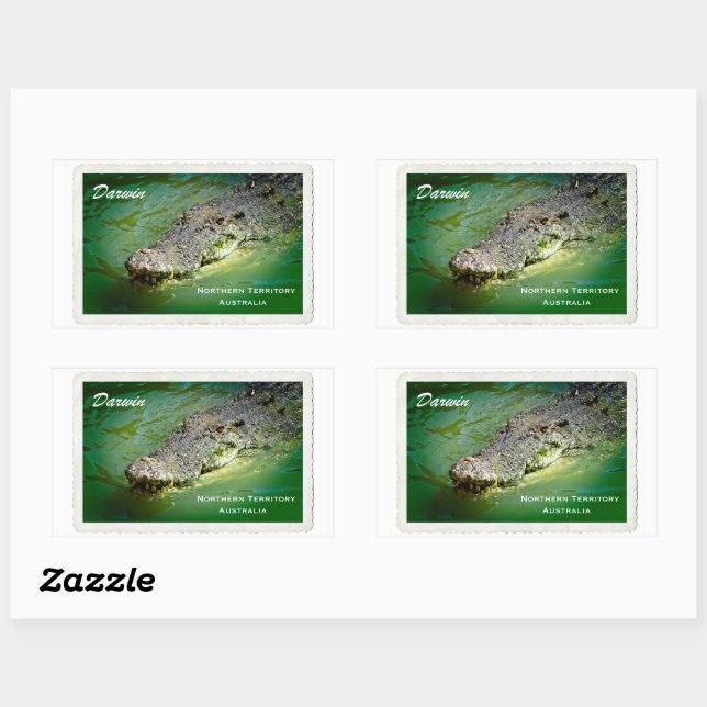 Darwin Northern Territory - Crocodile Sticker Pack (Sheet)