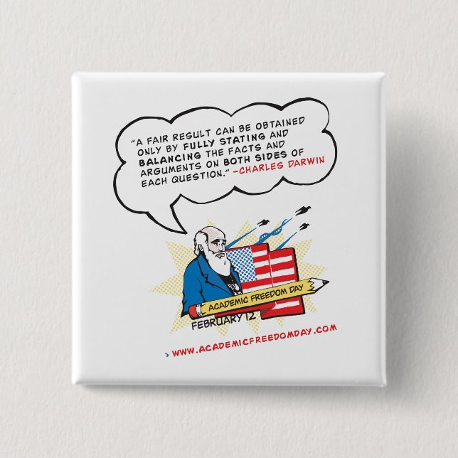 Darwin on Academic Freedom Button (Front)