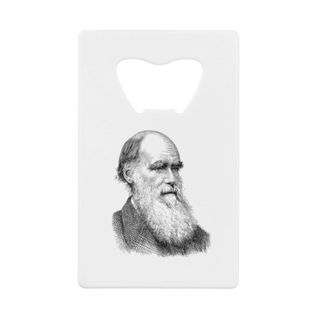Darwin Portrait Evolution/ Charles Darwin Credit Card Bottle Opener (Front)