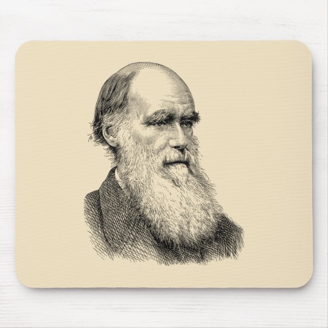 Darwin Portrait Evolution/ Charles Darwin Mouse Pad (Front)