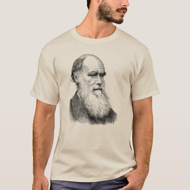 Darwin Portrait Evolution/ Charles Darwin T-Shirt (Front)
