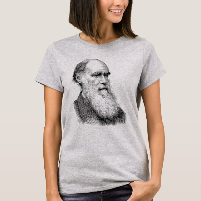 Darwin Portrait Evolution/ Charles Darwin T-Shirt (Front)