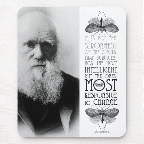 Darwin Quote Evolution Survival Of Species  Mouse Pad