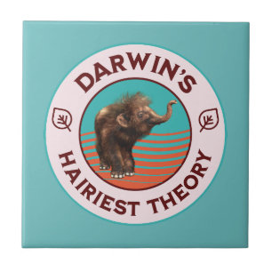 Darwin’s Hairiest Theory Cute Woolly Mammoth Ceramic Tile