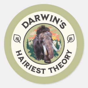 Darwin’s Hairiest Theory Woolly Mammoth Classic Round Sticker
