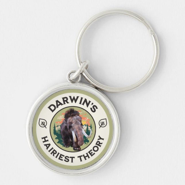 Darwin’s Hairiest Theory Woolly Mammoth  Keychain (Front)