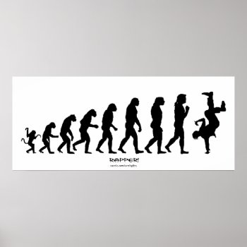 Darwinian Evolution Of Rap "rapper" Art Poster by EarthGifts at Zazzle