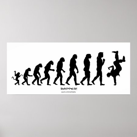 Darwinian Evolution Of Rap "rapper" Art Poster
