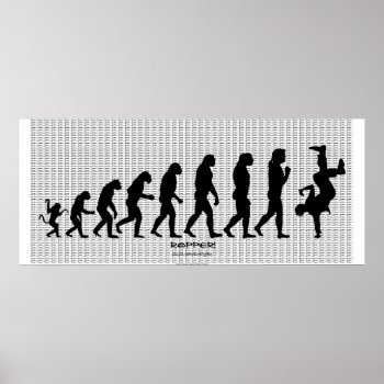 Darwinian Evolution Of Rap "rapper" Art Poster by EarthGifts at Zazzle
