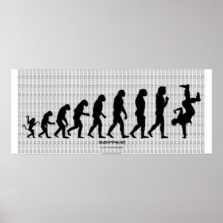 Darwinian Evolution Of Rap "rapper" Art Poster
