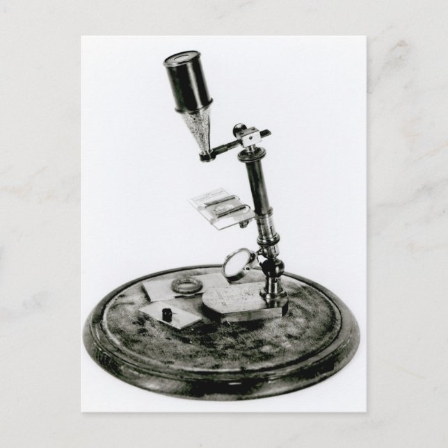 Darwin's microscope postcard (Front)