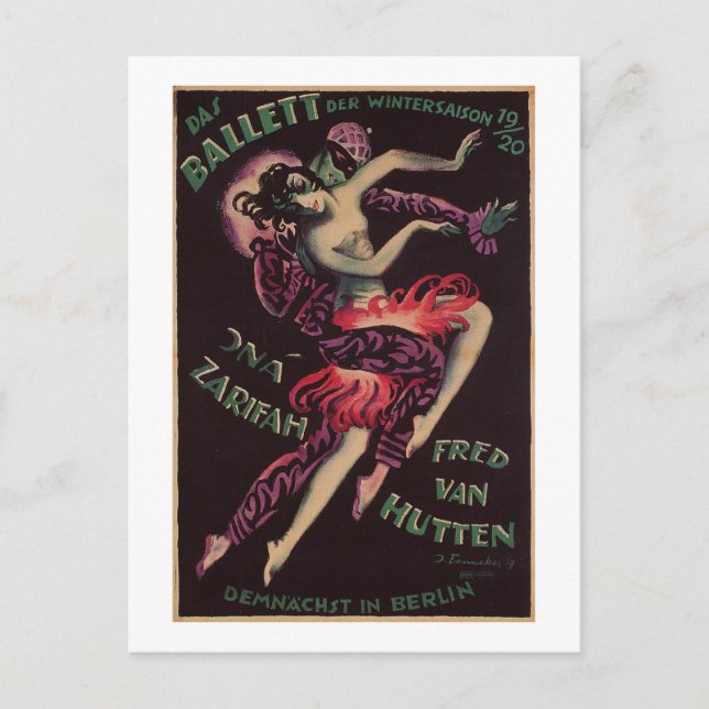 Das Ballett (The Ballet), Josef Fenneker Postcard (Front)