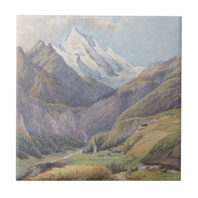 Das Mölltal mit dem Großglockner – Carl Lafite Ceramic Tile (Front)