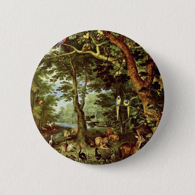Das Paradies By Jan Brueghel The Elder (Best Quali Button (Front)