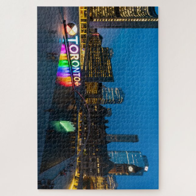 Das Stadtzentrum von Toronto bei Nacht Jigsaw Puzzle (Vertical)