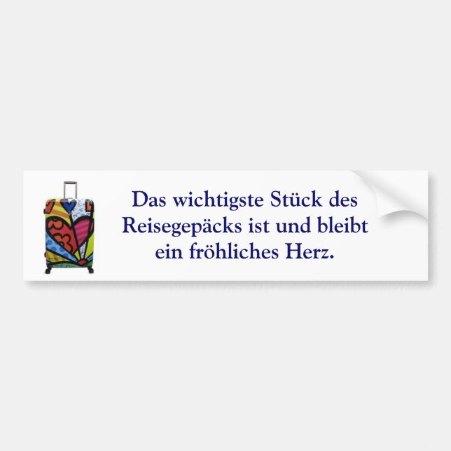 Das wichtigste Stück des Reisegepäcks Bumper Sticker (Front)