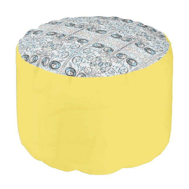 Dasaki'  Sturdy Spun Polyester Round Pouf (Angled Back)