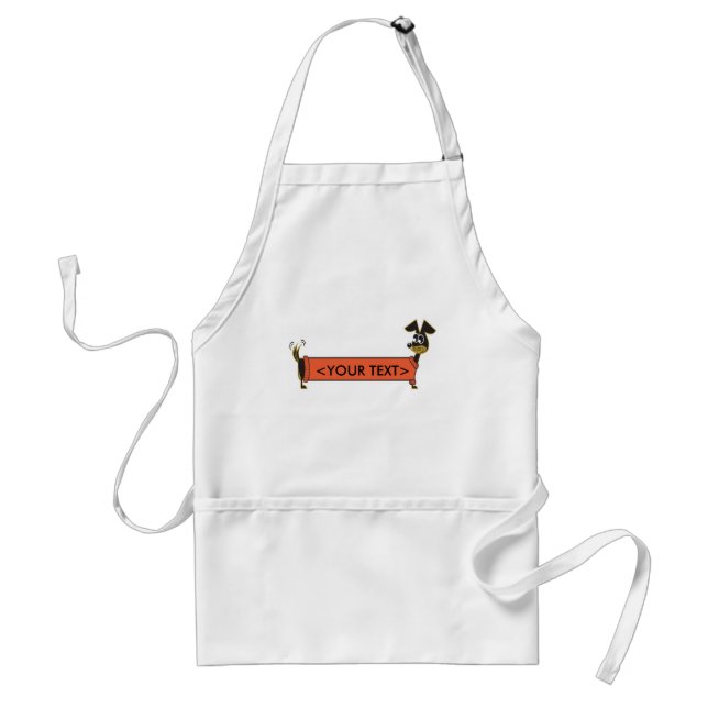 Daschund Dog Customizable, <YOUR TEXT> Adult Apron (Front)