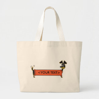 Daschund Dog Customizable, <YOUR TEXT> Large Tote Bag