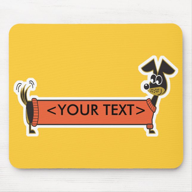 Daschund Dog Customizable, <YOUR TEXT> Mouse Pad (Front)