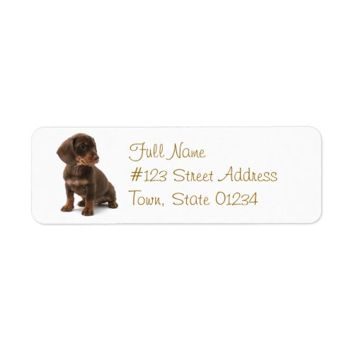 Daschund Dog Return Address Label
