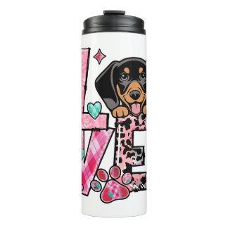 Daschund I Love My Dog Thermal Tumbler
