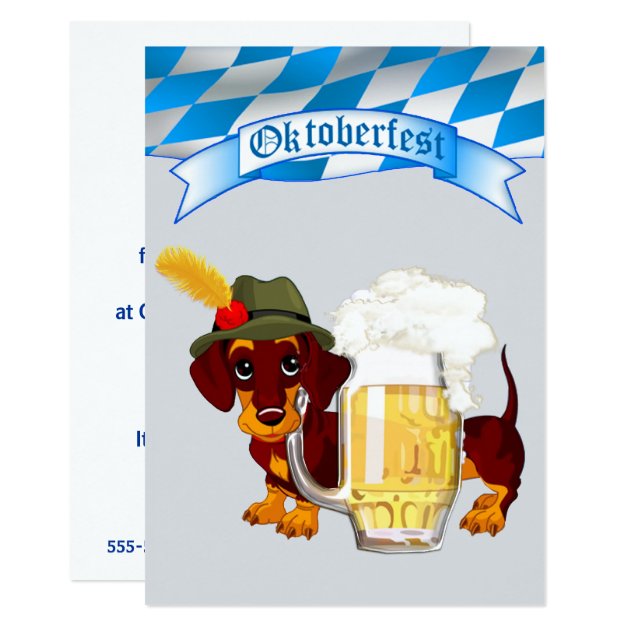 Daschund Oktoberfest Invitation