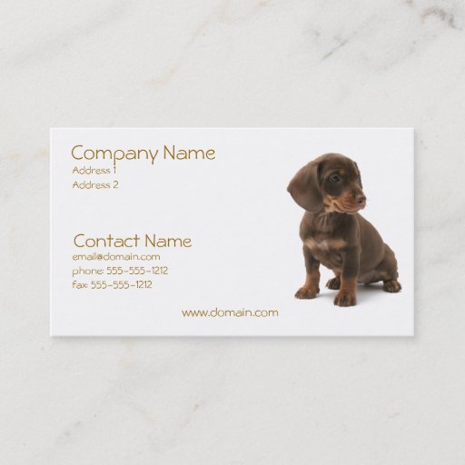 Customizable Daschund Puppy Business Card