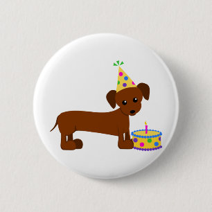 DaschundBDay Pinback Button