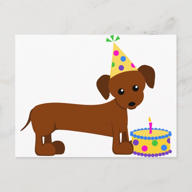 DaschundBDay Postcard (Front)