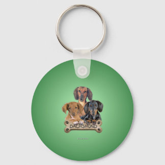 daschunds_rnd_ornament keychain
