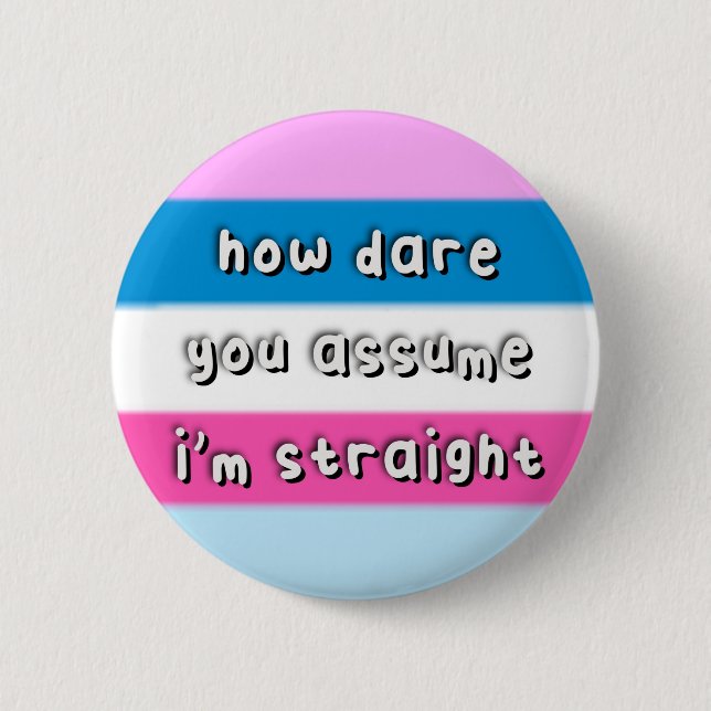 Dasflynsexual Pride - "How Dare You Assume" - LGBT Button (Front)
