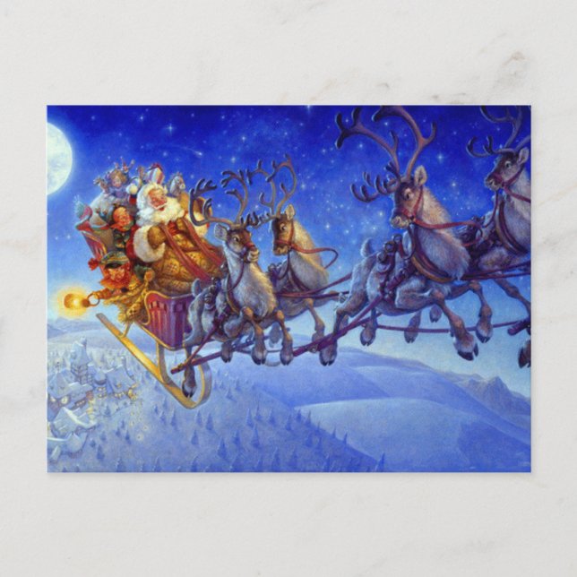 Dash Away Dash Away All Christmas Holiday Postcard (Front)