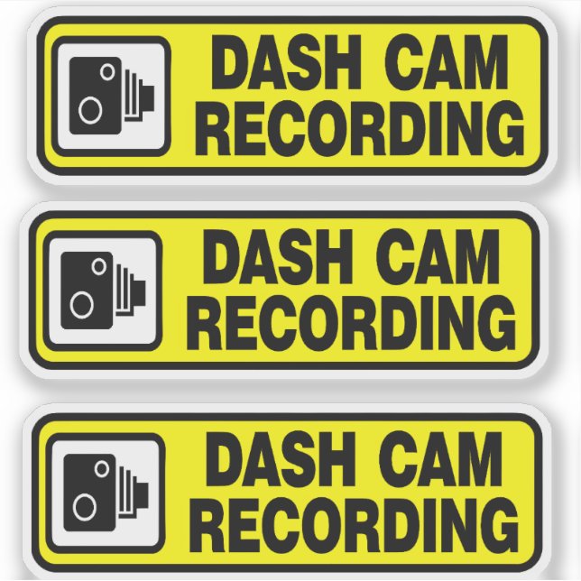 Dash cam In Car Camera Recording Sticker (Front)