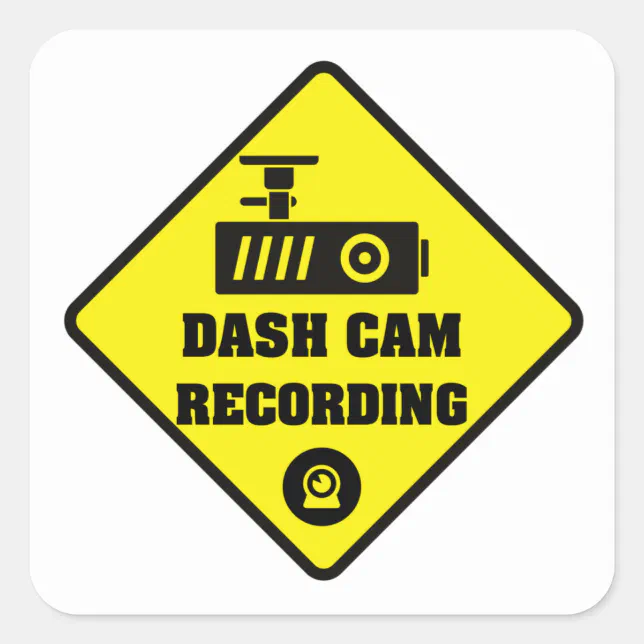 Dash Camera Warning Sign Dash cam Security Camera Warning Stickers | Zazzle