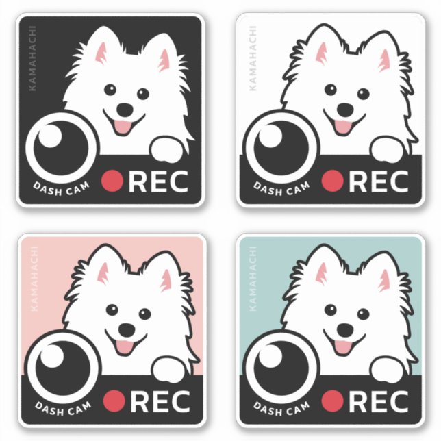 Dash Cam - Spitz Dog Recording Warning Sticker 4C (Front)