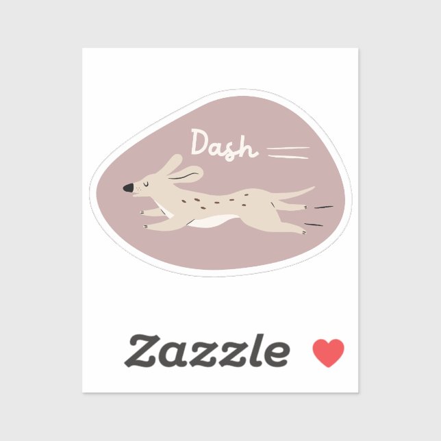 "dash" cute illustrated long dog everything beige sticker (Sheet)