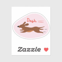"dash" cute illustrated long dog retro pink