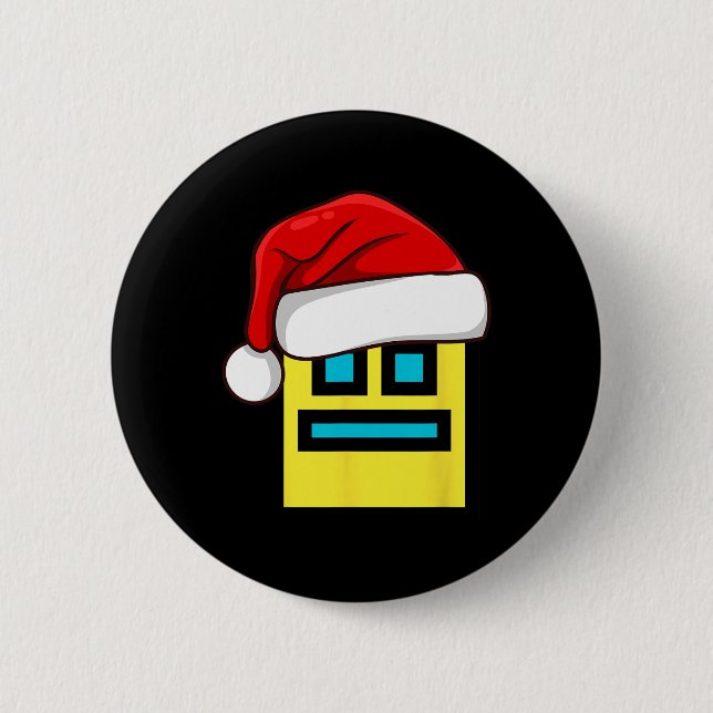 Dash Geometry Repeat Christmas Santa Hat Game Vide Button (Front)
