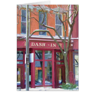 Dash-In restaurant in winter, Fort Wayne, Indiana Cards