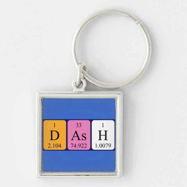 Dash periodic table name keyring (Front)