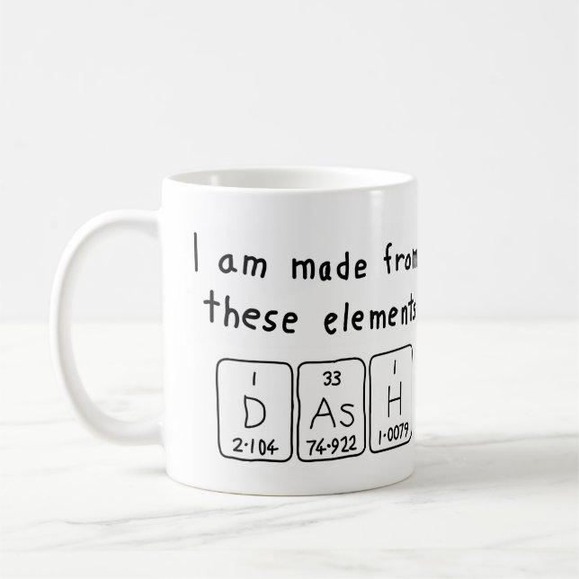 Dash periodic table name mug (Left)